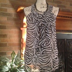 Adiva Animal Print Ruffle Top